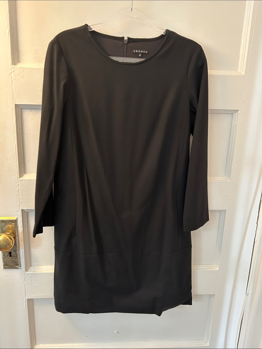 Theory Black Shift Wool Dress, Women's Size 6